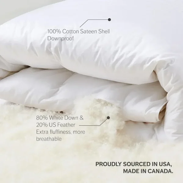 Comforter King Size, All Season Ultra-Soft Luxury White Duvet Insert, 100% Cotton Shell, Lightweight Breathable, Comforters - Image 5