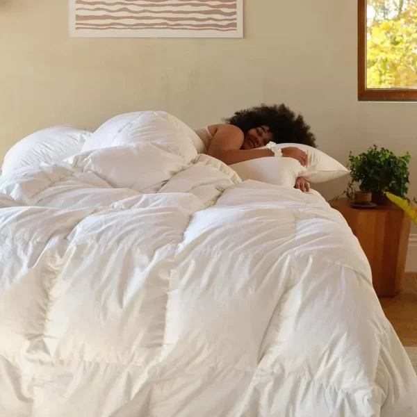 Comforter King Size, All Season Ultra-Soft Luxury White Duvet Insert, 100% Cotton Shell, Lightweight Breathable, Comforters - Image 6
