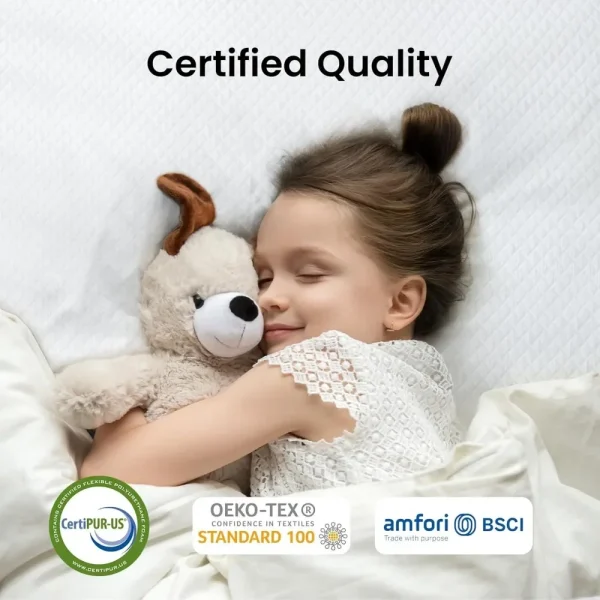 Memory Foam Mattress Topper, 4 Inch Cooling Gel Infused Mattress Topper with Soft Cover, CertiPUR-US and Oeko-TEX Certified, - Image 6