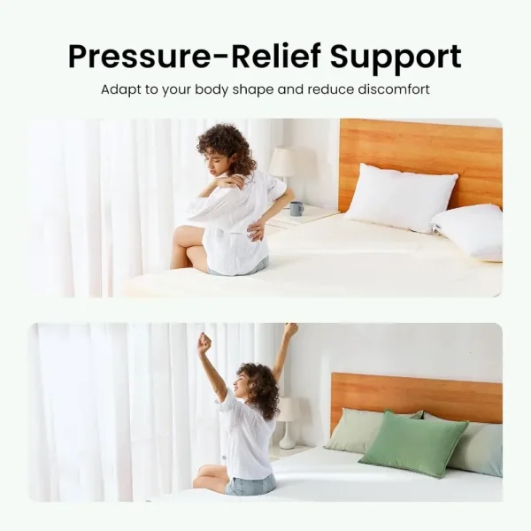 Memory Foam Mattress Topper, 4 Inch Cooling Gel Infused Mattress Topper with Soft Cover, CertiPUR-US and Oeko-TEX Certified, - Image 5
