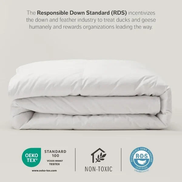 Comforter King Size, All Season Ultra-Soft Luxury White Duvet Insert, 100% Cotton Shell, Lightweight Breathable, Comforters - Image 2